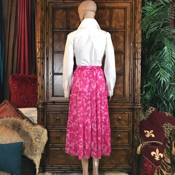 NWOT Linea Louis Dell'Olio Fuchsia Cloud Tiered Skirt - Picture 5 of 10